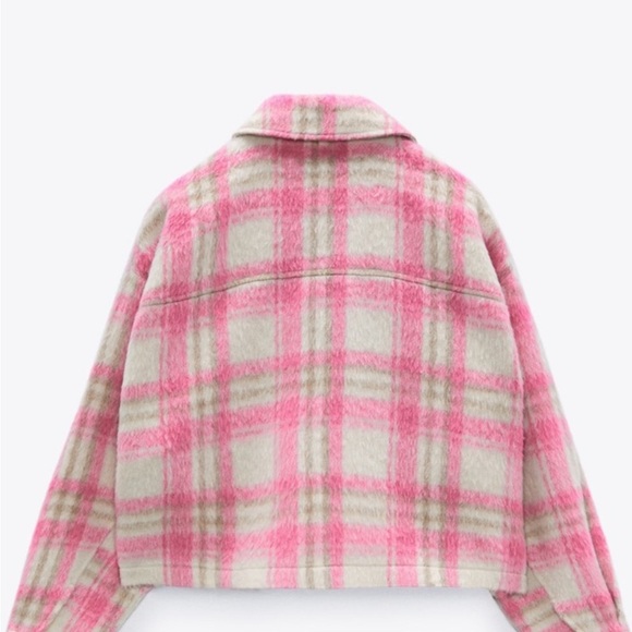 Layla All American Zara Pink and Cream Plaid Teddy Jacket - Picture 3 of 3